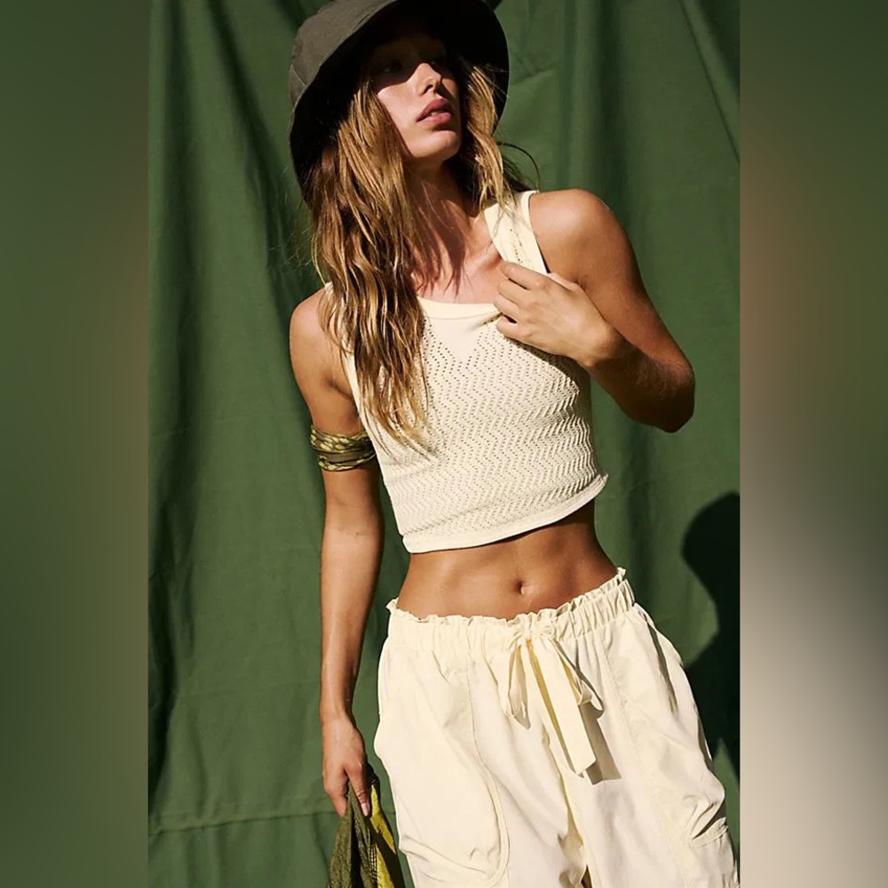 FP Movement Eyelet Cropped Tank - Size M/L NWOT